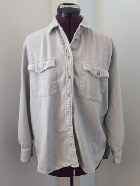 Madewell Flannel Shacket Size Medium Cream